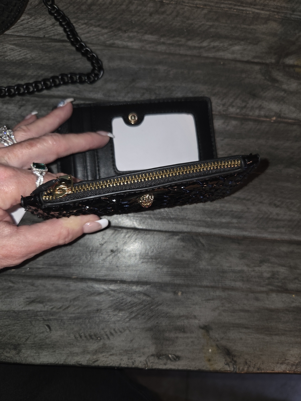 Kurt Geiger Black Textured Crossbody Bag with Matching Wallet - Picture 8 of 14